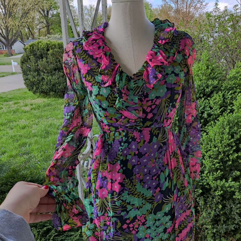 ð¥BLACK FRIDAY BOGO FREE EVERYTHINGð¥ 70s Vintage Long Sleeve Floral Maxi - Picture 10 of 16